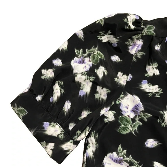 New! Topshop Bella V-neck Short Sleeve Dress. Blurred Floral Print. Size 6 - Picture 5 of 6